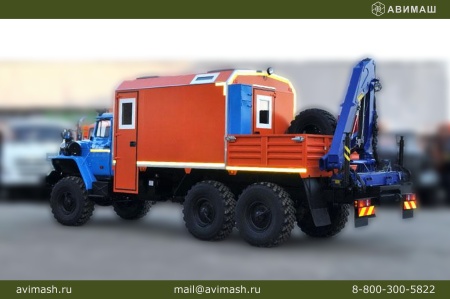 Агрегат ремонта и обслуживания качалок АРОК с КМУ Инман ИМ-50 на шасси Урал 4320