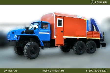 Агрегат для наземного ремонта водоводов АНРВ с КМУ на шасси Урал 4320