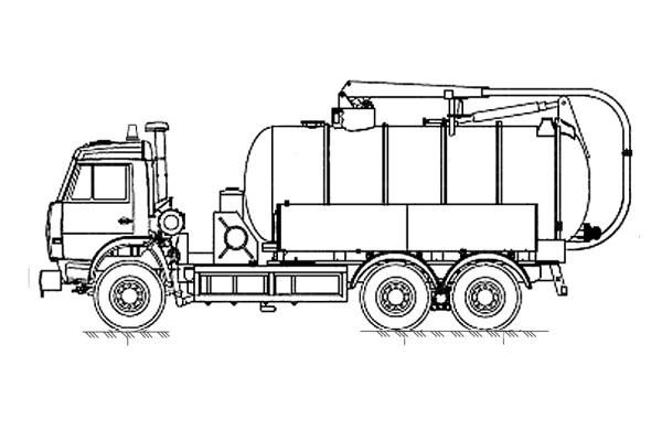 Автоцистерна вакуумная илососная АВИ-10 на КАМАЗ 65115 (Jurop PN-130)