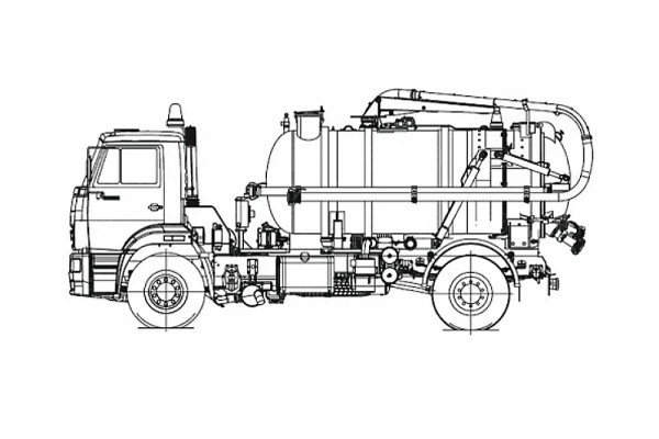 Автоцистерна вакуумная илососная АВИ-10 на КАМАЗ 53605 (Jurop DL-250)