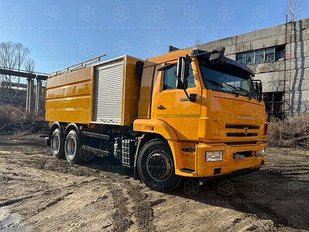 Автоцистерна вакуумная илососная каналопромывочная АВИК-6/5 на КАМАЗ 65115-50 (Jurop PNR-124)