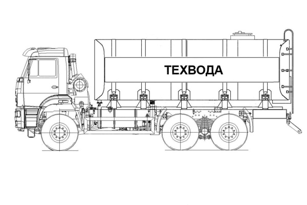 Автоцистерна АВИМАШ АЦТ-20 (техвода) на КАМАЗ 65222-53 (СВН-80)