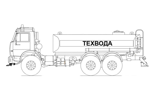 Автоцистерна АВИМАШ АЦТ-10 (техвода) на КАМАЗ 43118-50 (СЦЛ-01А) (с поливомоечным оборудованием)