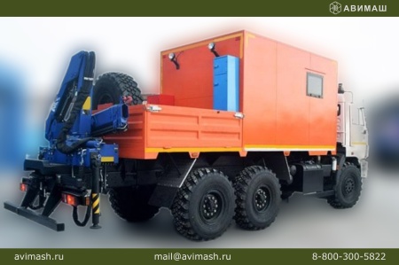 Агрегат для наземного ремонта водоводов АНРВ с КМУ на шасси КАМАЗ 5350